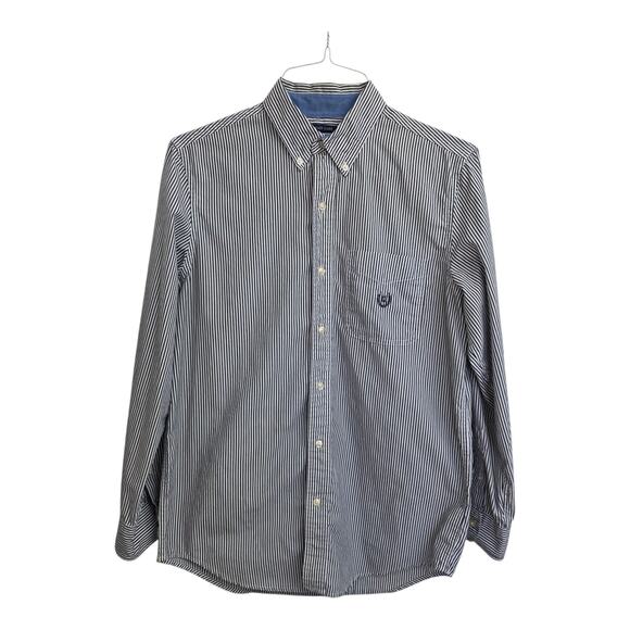 Chaps Other - Chaps Mens Small Striped Button Down Shirt Long Sleeve Easy Care Cotton Blend